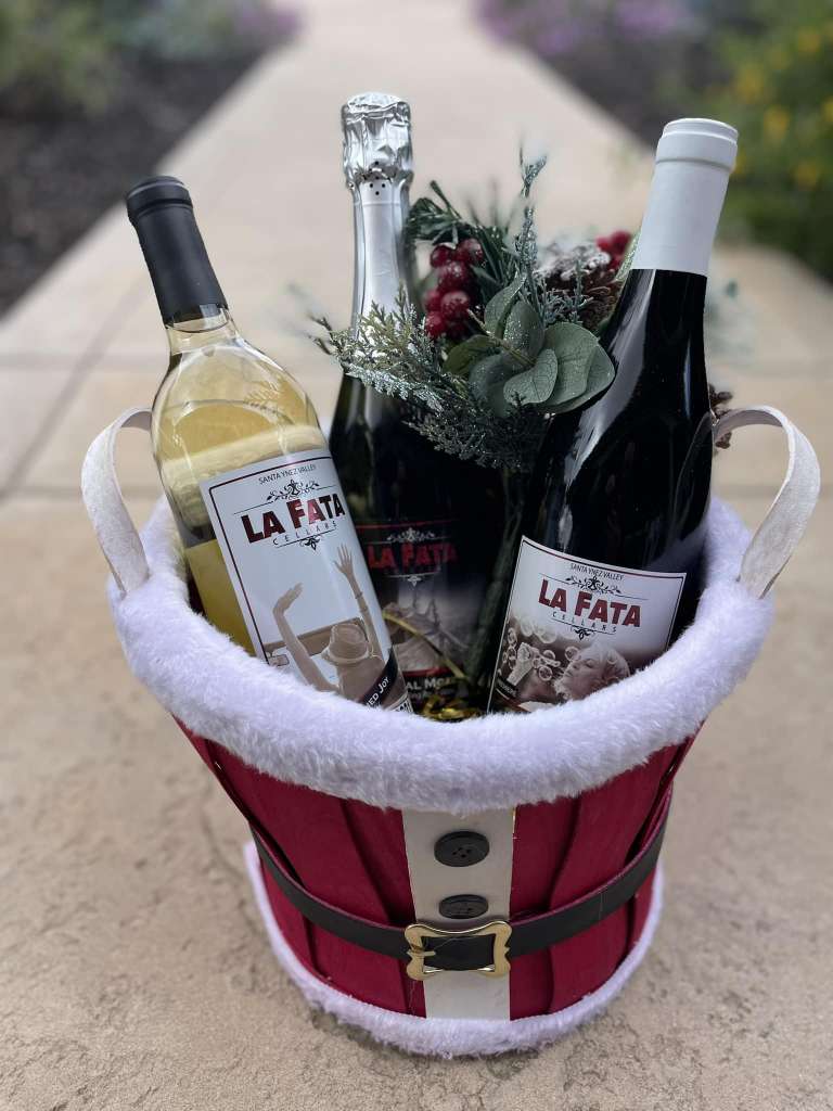 whites, lights, and bubbly wine trio gift set by la fata cellars