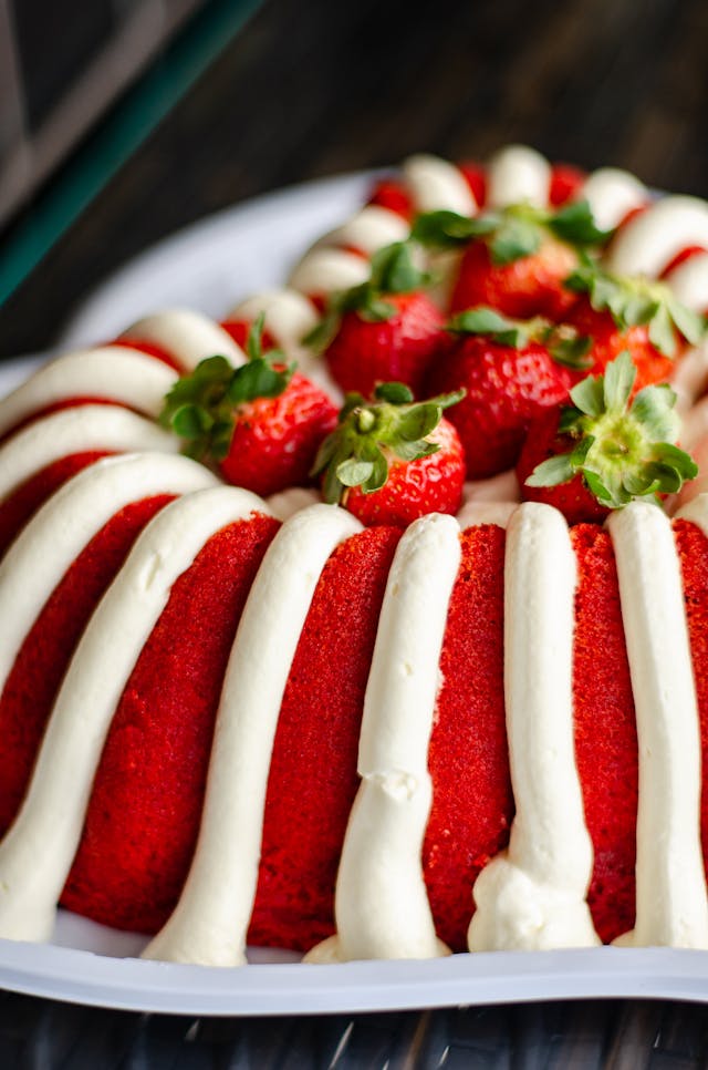 Rosé Wine Strawberry Cake