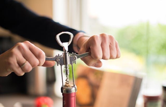 Winged corkscrew wine bottle opener.